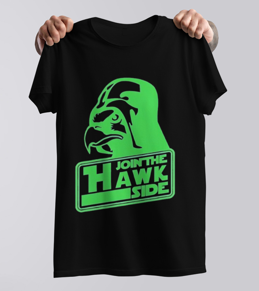 Join The Hawk Side Classic Iconic Green Hawk Face T-Shirt