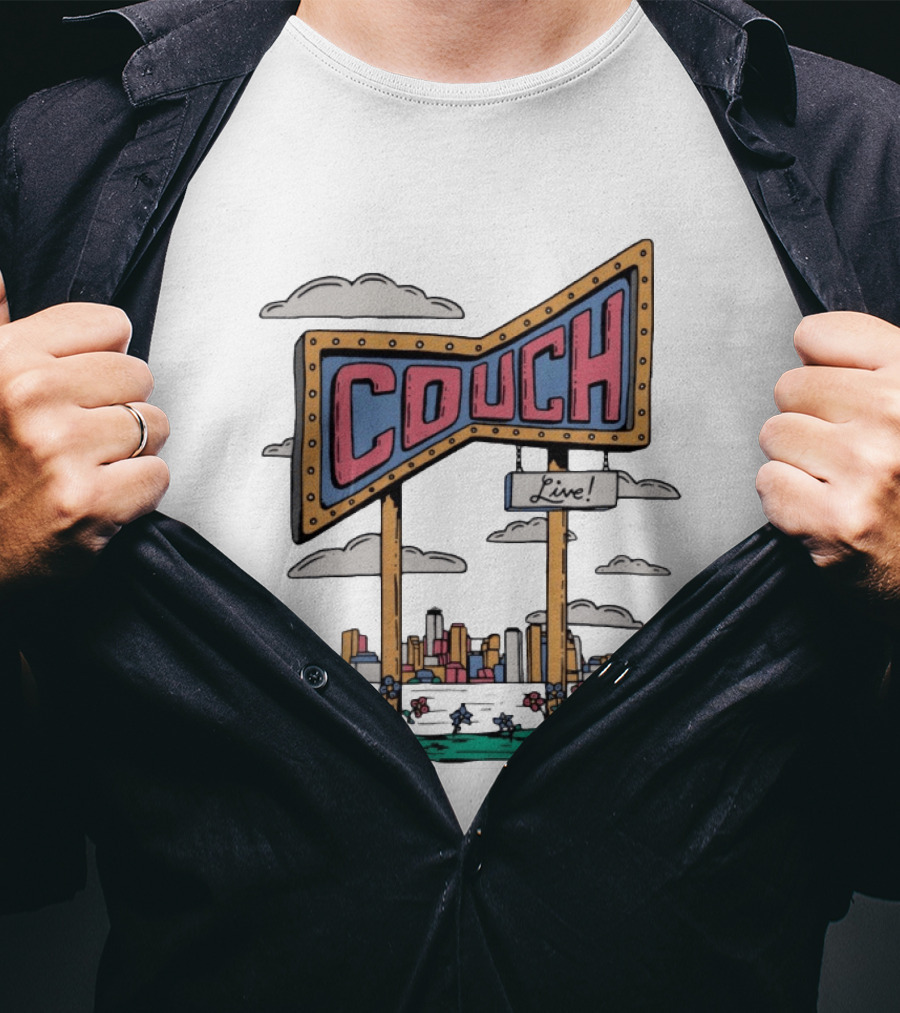 Couch Live Sign City Skyline T-Shirt