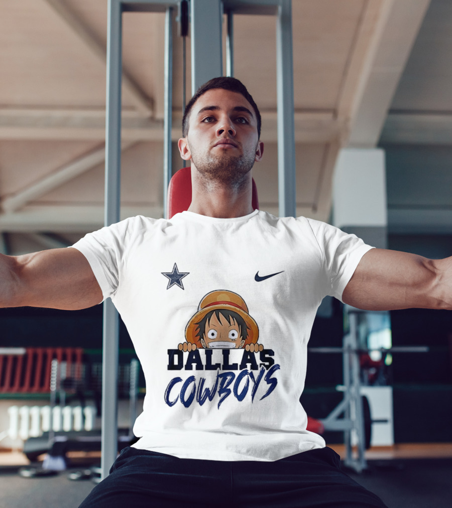 Dallas Cowboys One Piece Monkey D Luffy Nike Collaboration T-Shirt