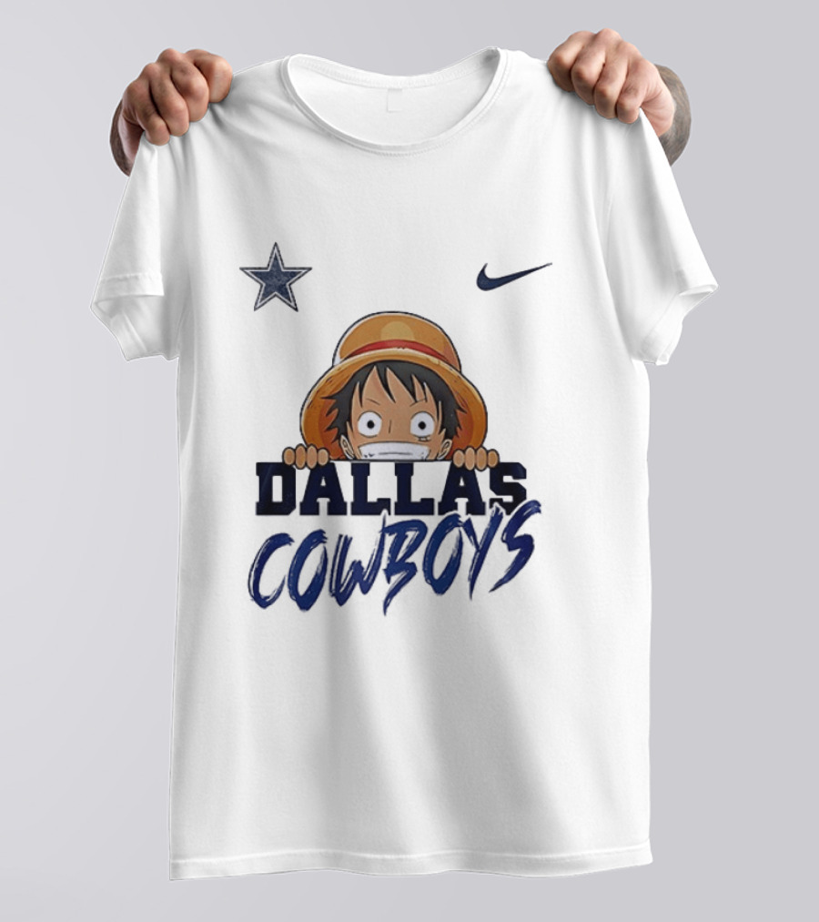 Dallas Cowboys One Piece Monkey D Luffy Nike Collaboration T-Shirt