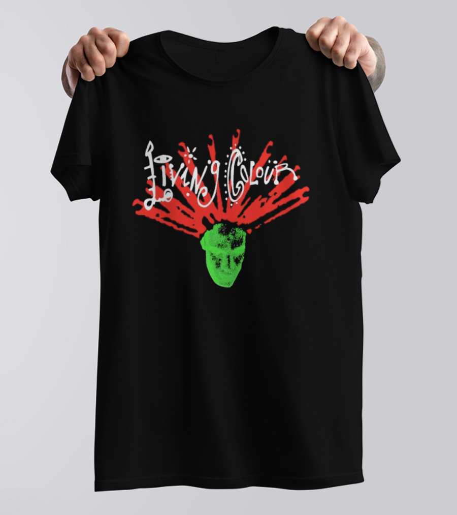 Living Colour Ray Head Simple Explosive Green T-Shirt