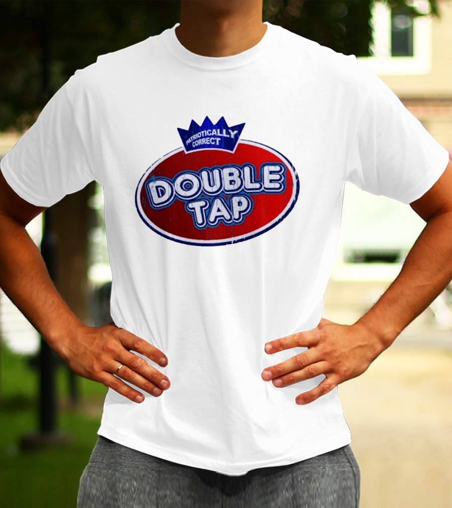 Patriotically Correct Double Tap Oval Design With Crown T-Shirt