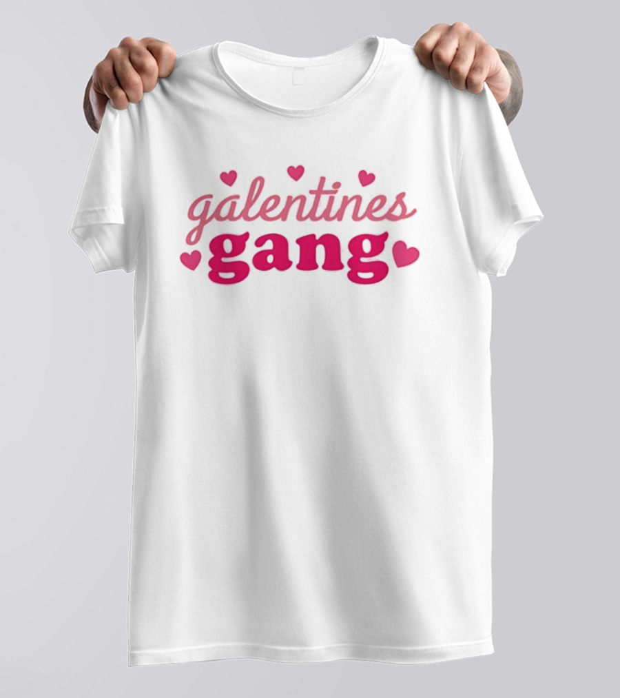 Galentines Gang Heart Accents Valentine's Day Celebration T-Shirt