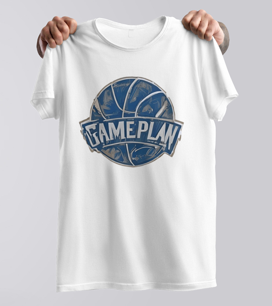 Gameplan Basketball Painting Blue Basketball T-Shirt