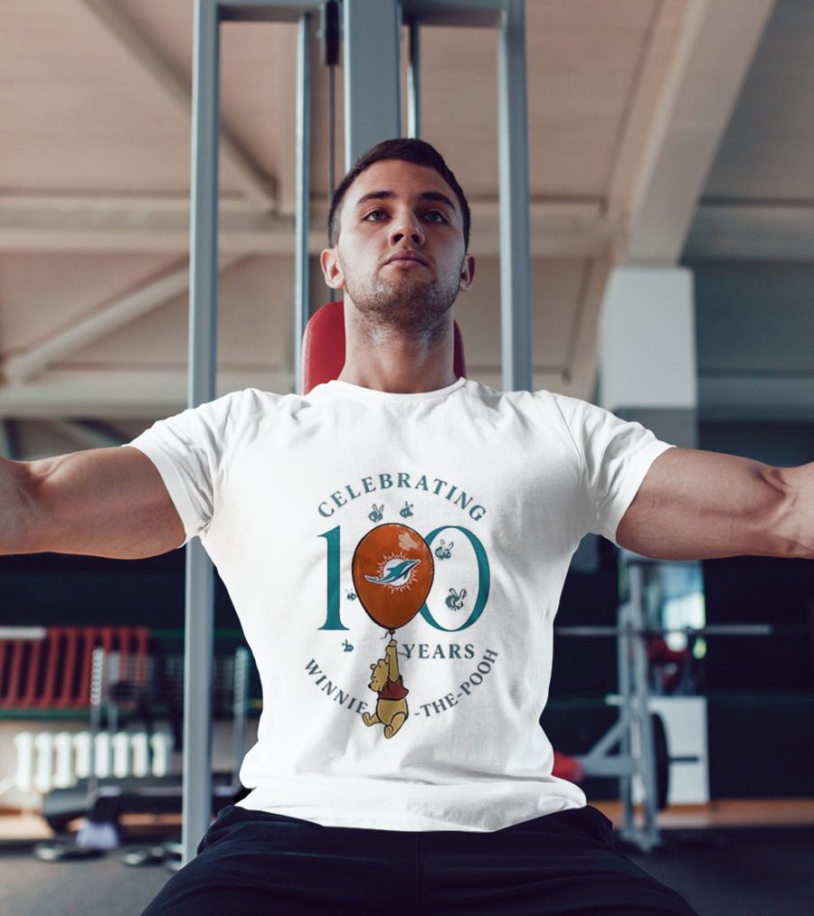 Celebrating 100 Years Miami Dolphins Winnie The Pooh T-Shirt