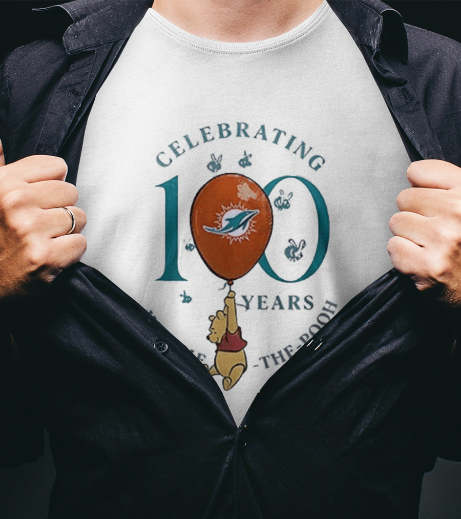 Celebrating 100 Years Miami Dolphins Winnie The Pooh T-Shirt