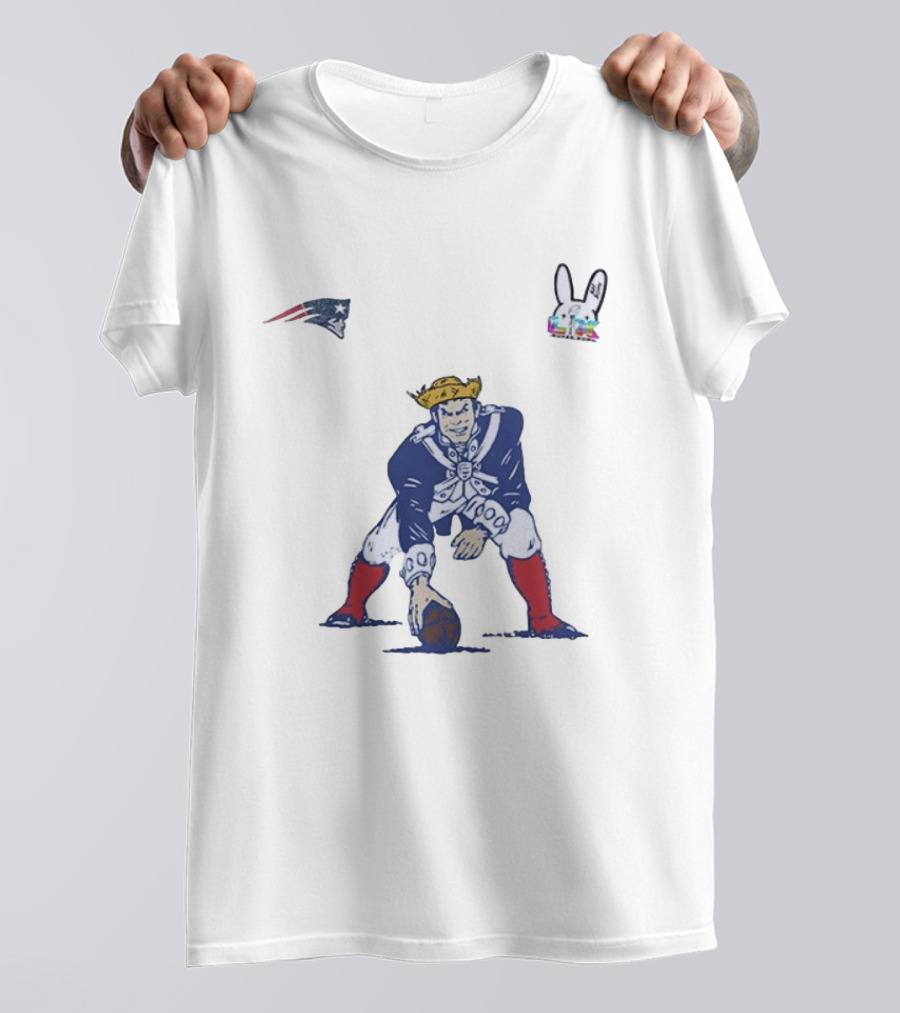 New England Patriots Seguino Aqui Frog Football Player And Bunny Ears T-Shirt