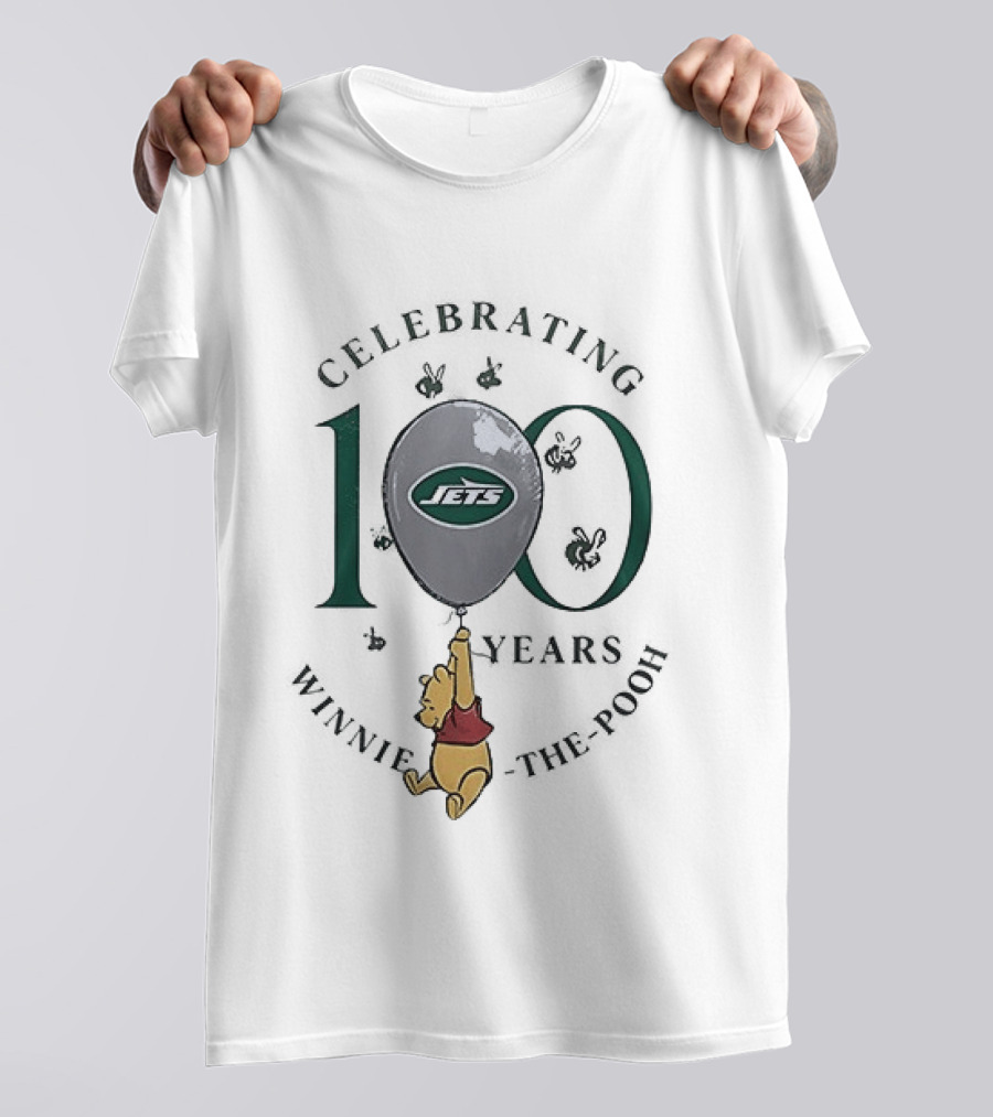 New York Jets Winnie The Pooh 100th Anniversary Celebration Balloon T-Shirt
