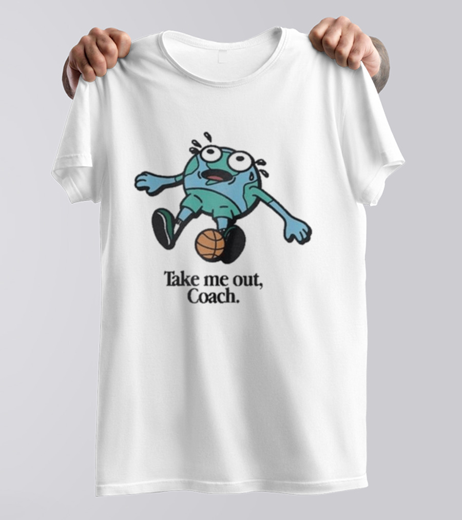 Personal Foul Take Me Out Coach Exhausted Earth Basketball T-Shirt