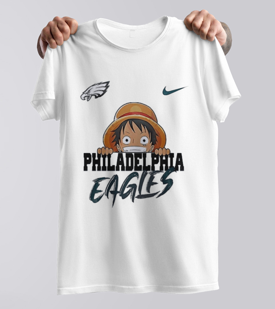 Philadelphia Eagles Monkey D Luffy One Piece Nike Collaboration T-Shirt