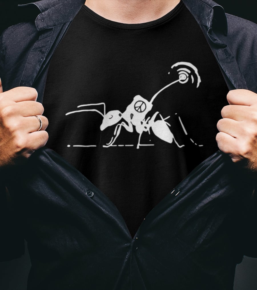 Ant Futile Peace Line Drawing Art With Minimalist T-Shirt