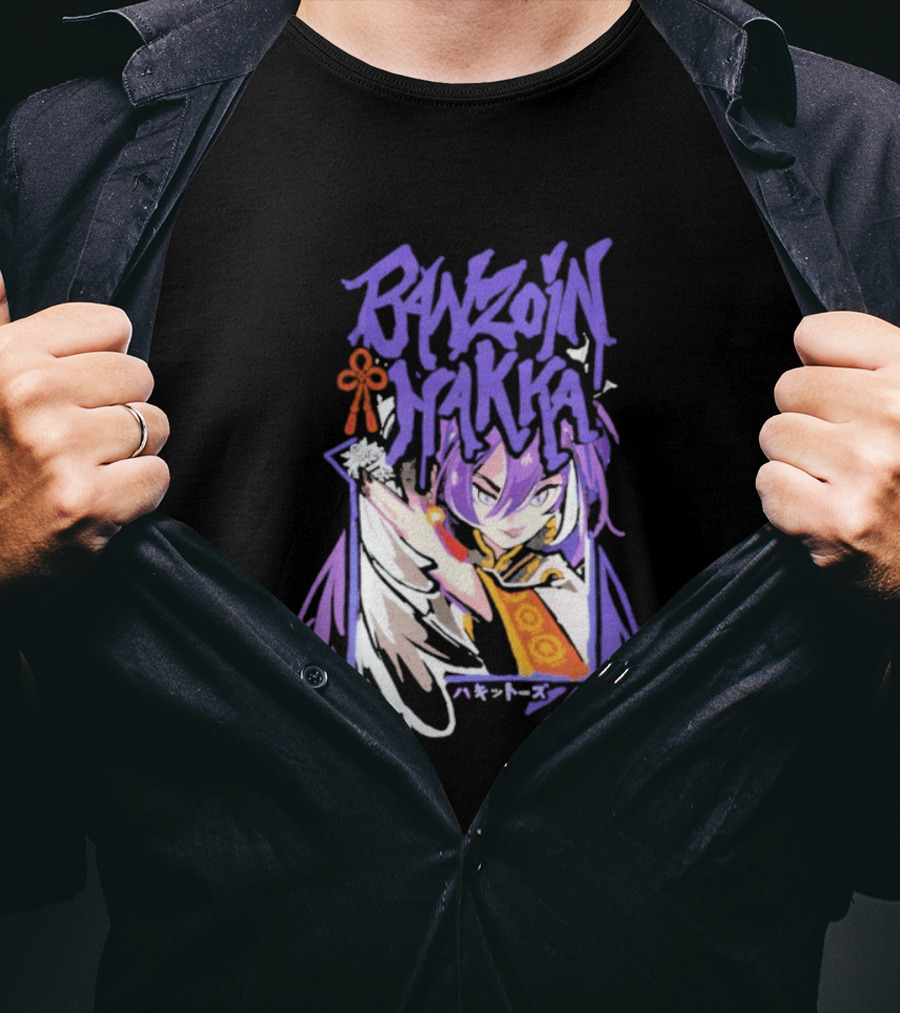 Banzoin Hakka Anime Character Purple Hair And Orange Outfit T-Shirt