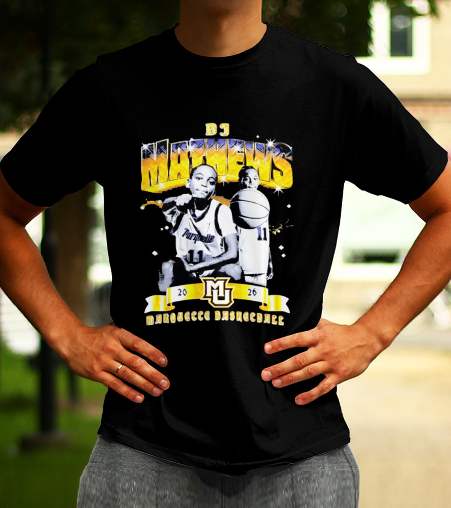 BJ Mathews Marquette Golden Eagles Basketball 2026 MJ 11 T-Shirt