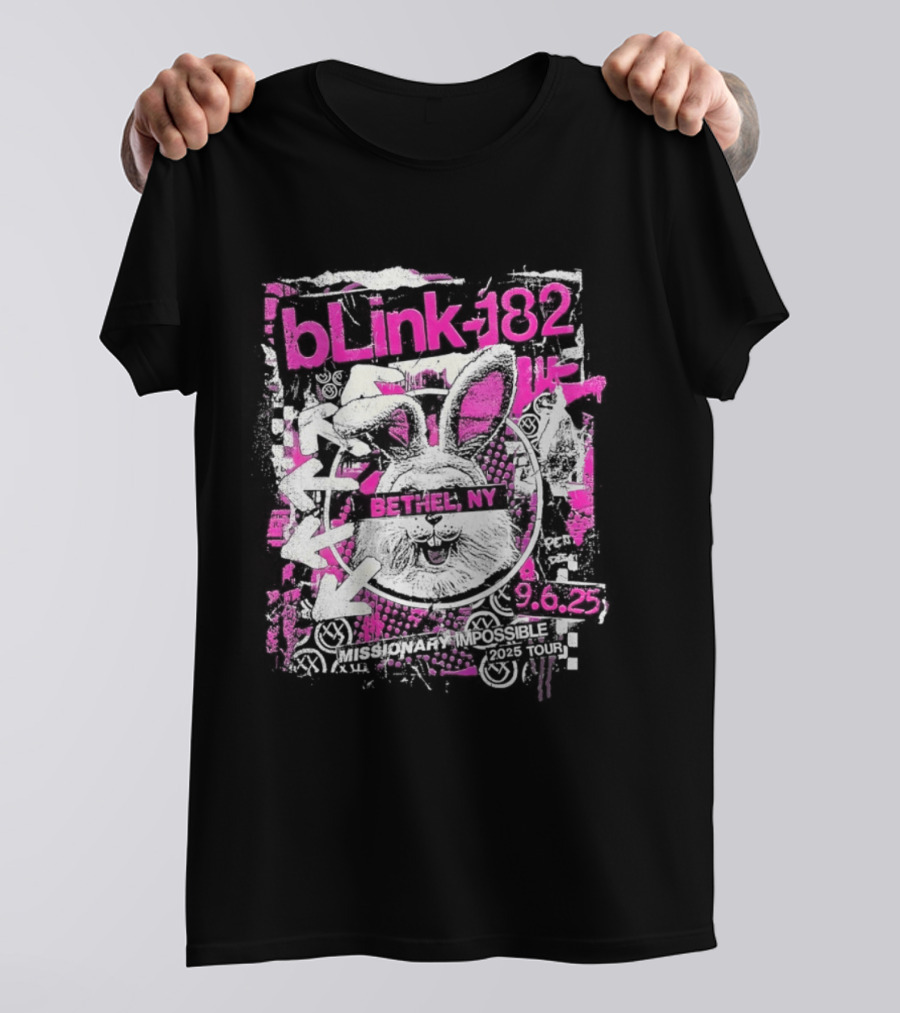 Blink 182 Missionary Impossible 2025 Bethel NY Tour T-Shirt