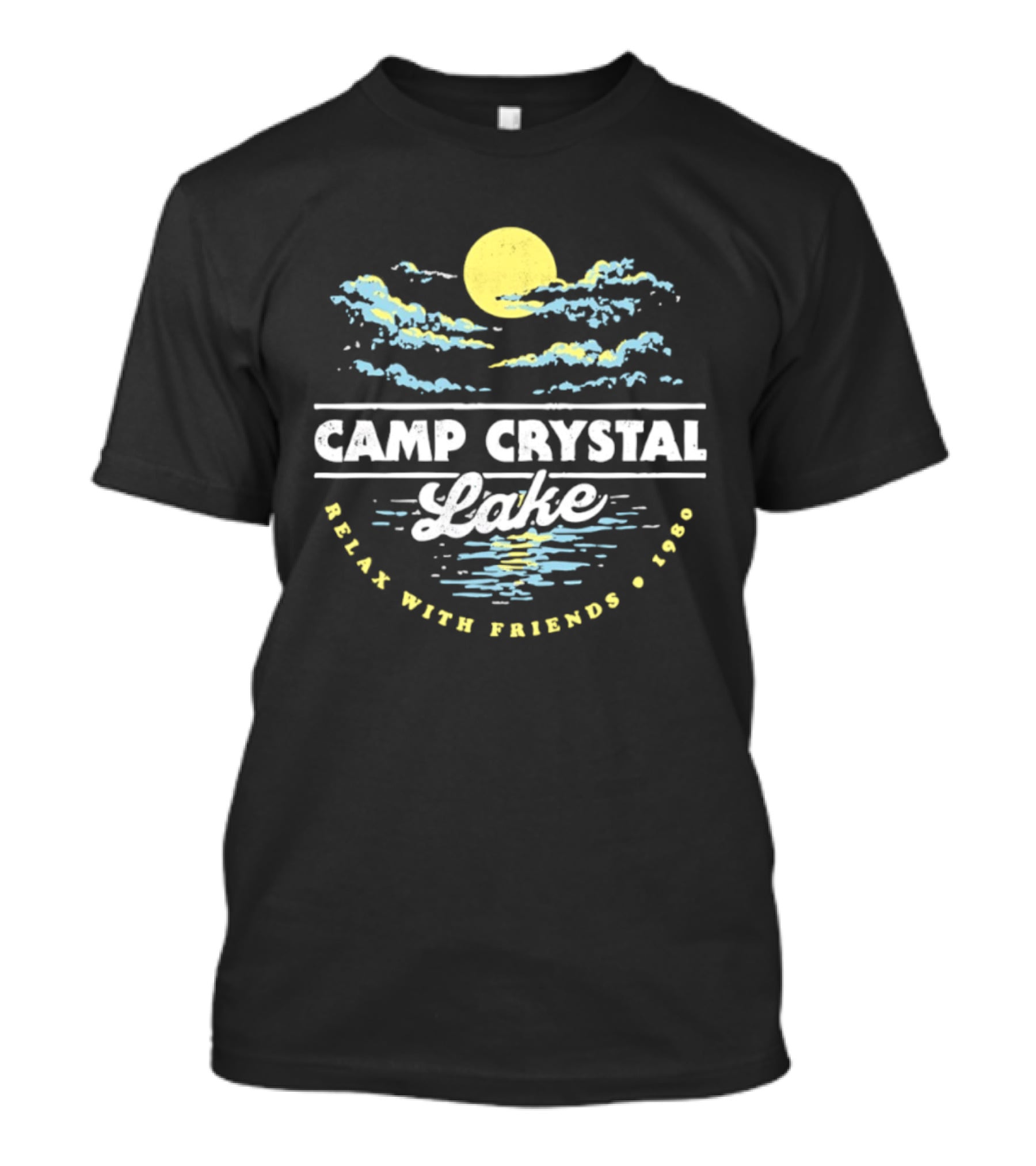 Camp Crystal Lake Relax With Friends 1980 Moon Clouds T-Shirt