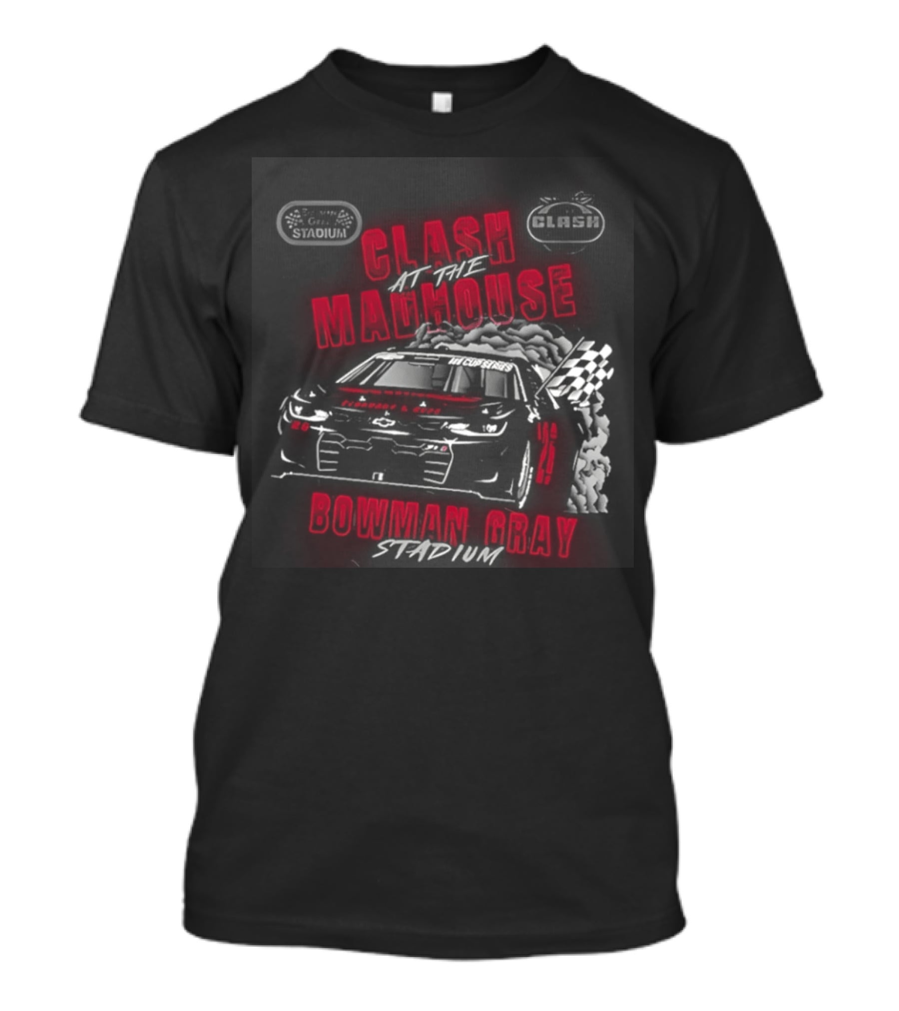 Clash At The Madhouse Ghost Car Bowman Gray 2026 T-Shirt
