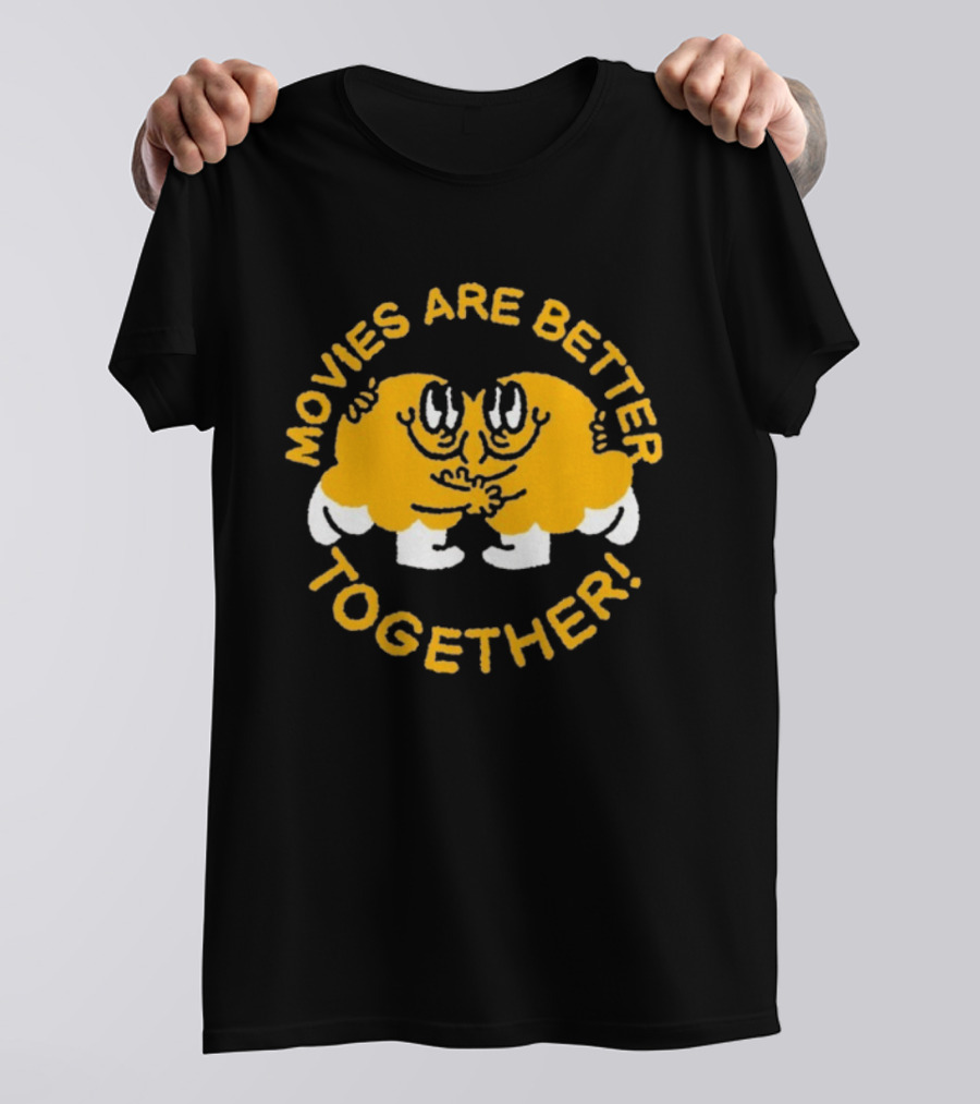 Movies Are Better Together Cartoon Characters Hugging T-Shirt