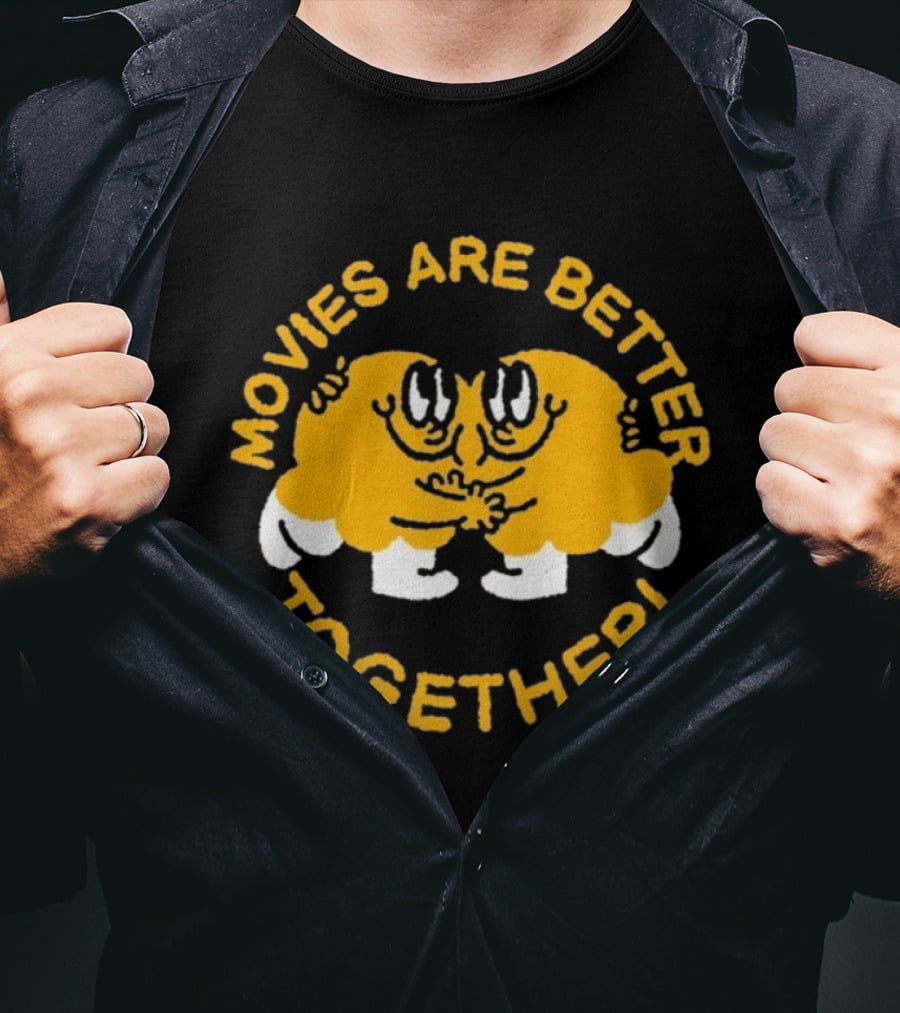 Movies Are Better Together Cartoon Characters Hugging T-Shirt