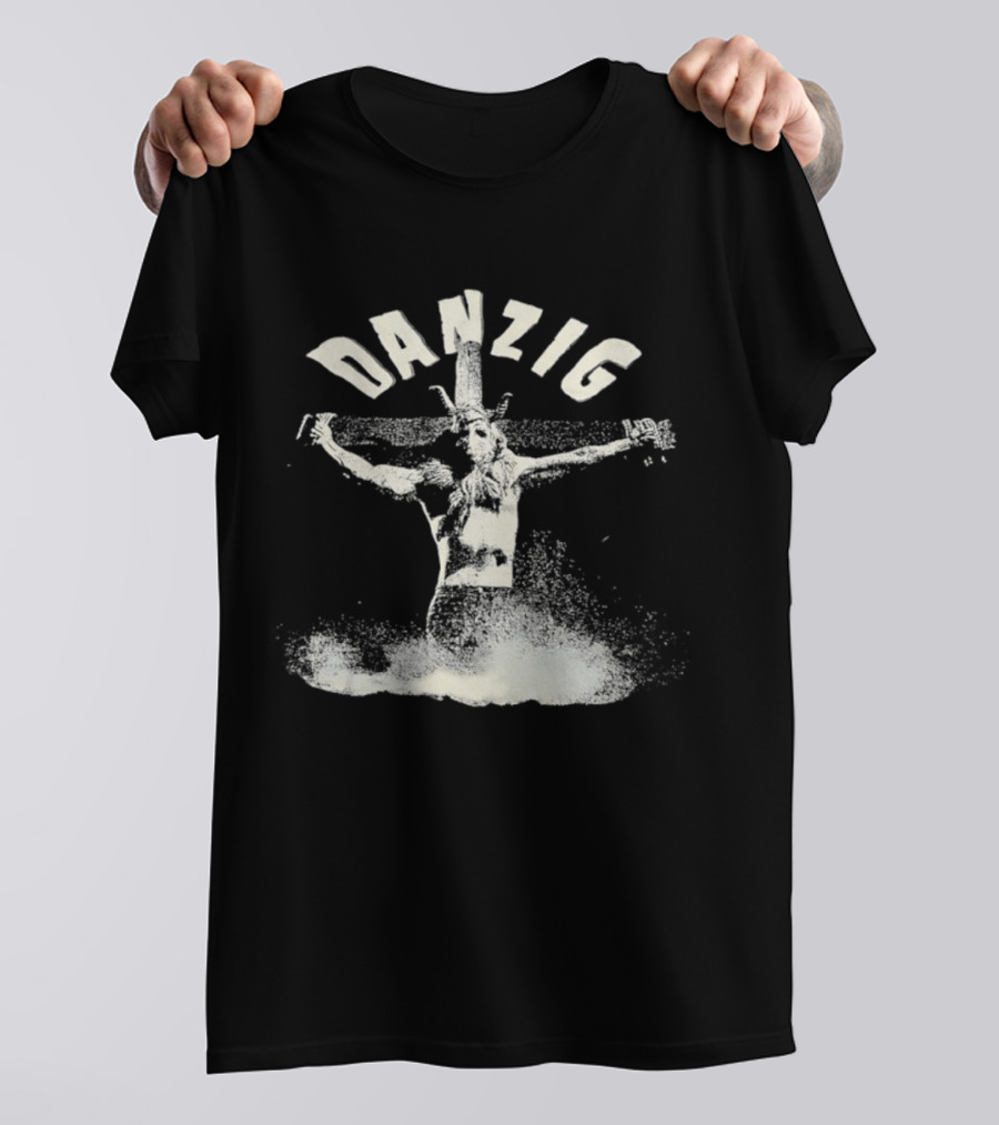 Danzig Skullman Skeleton Figure With Cross T-Shirt