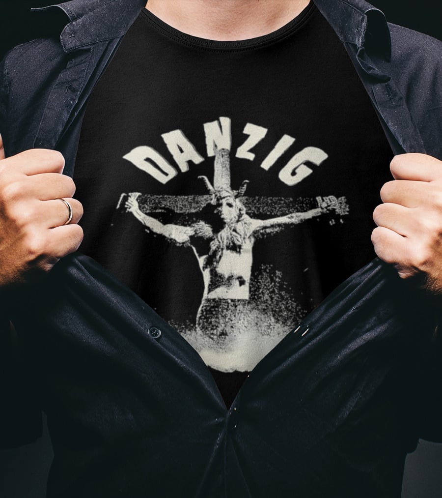 Danzig Skullman Skeleton Figure With Cross T-Shirt