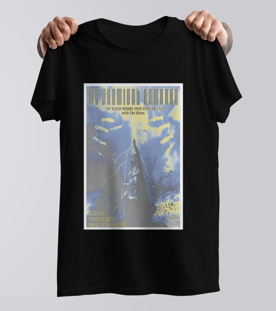 My Chemical Romance The Black Parade 2026 Stadium Tour Lima Peru Estadio Nacional Sunday 25 January With The Hives T-Shirt