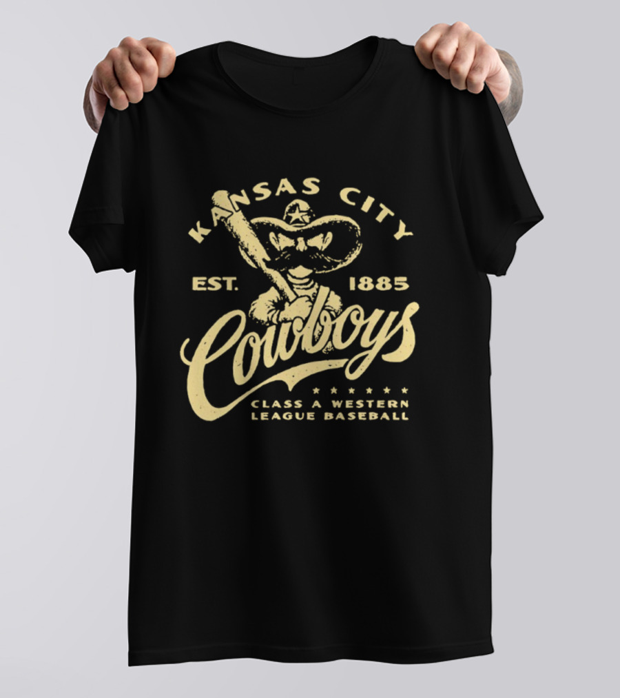Kansas City Cowboys Class A Western League Baseball Est 1885 T-Shirt