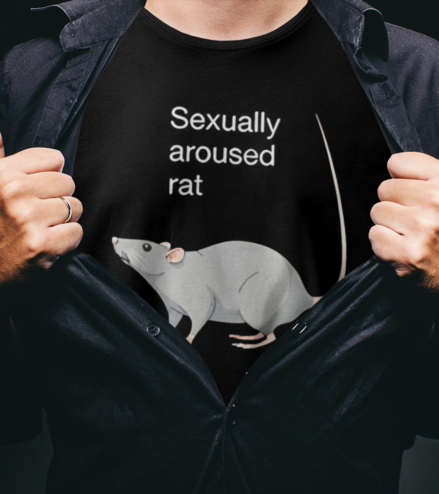 Sexually Aroused Rat Vintage Meme Humor T-Shirt