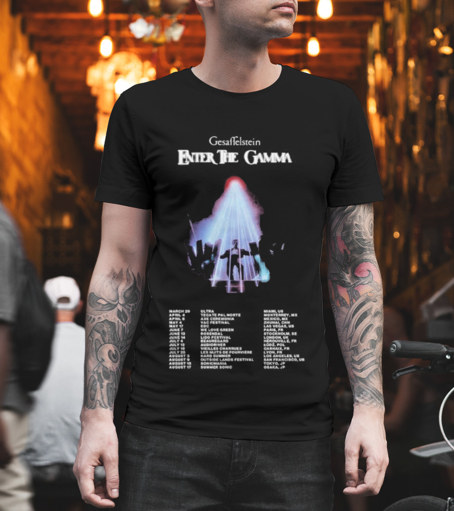 Gesaffelstein Enter The Gamma Tour 2025 Dates Laser Lights Crowd T-Shirt
