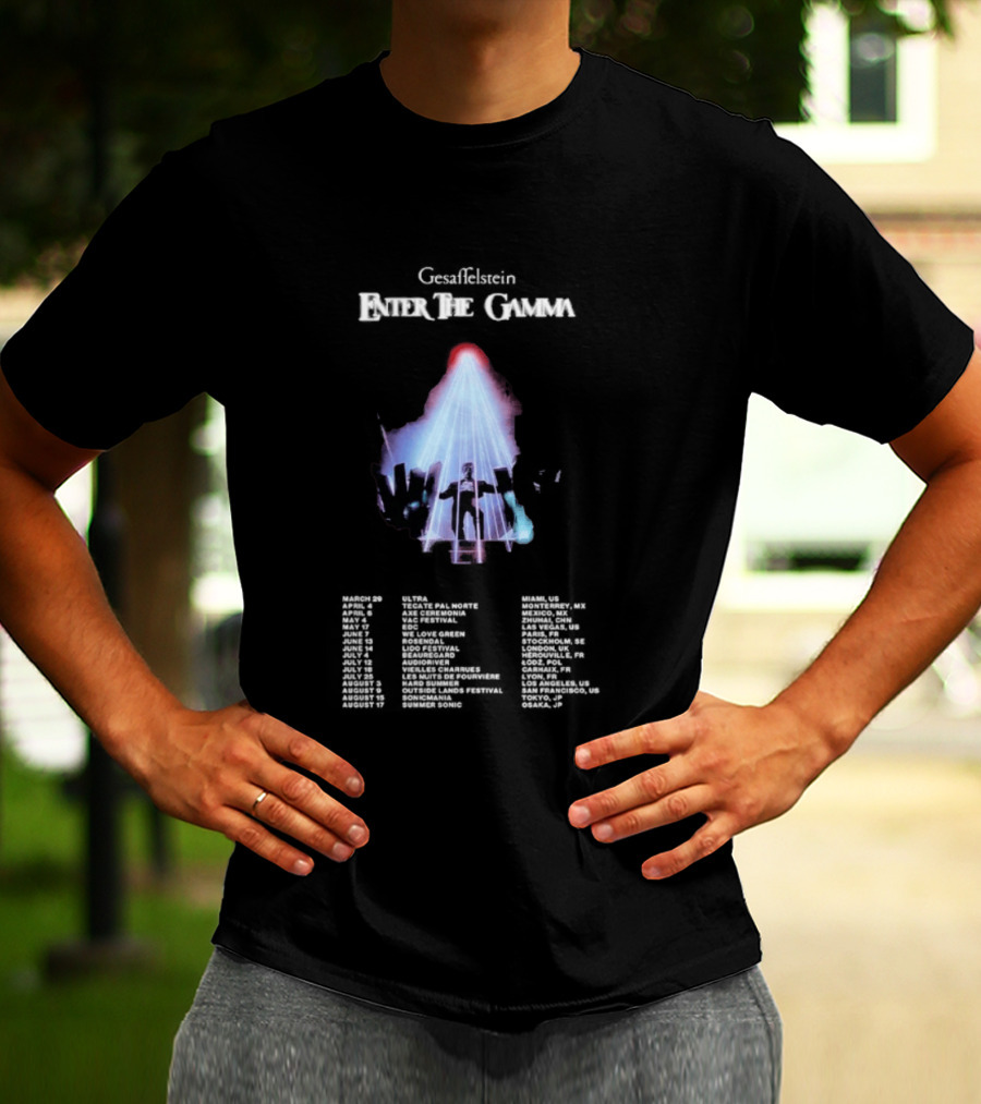 Gesaffelstein Enter The Gamma Tour 2025 Dates Laser Lights Crowd T-Shirt