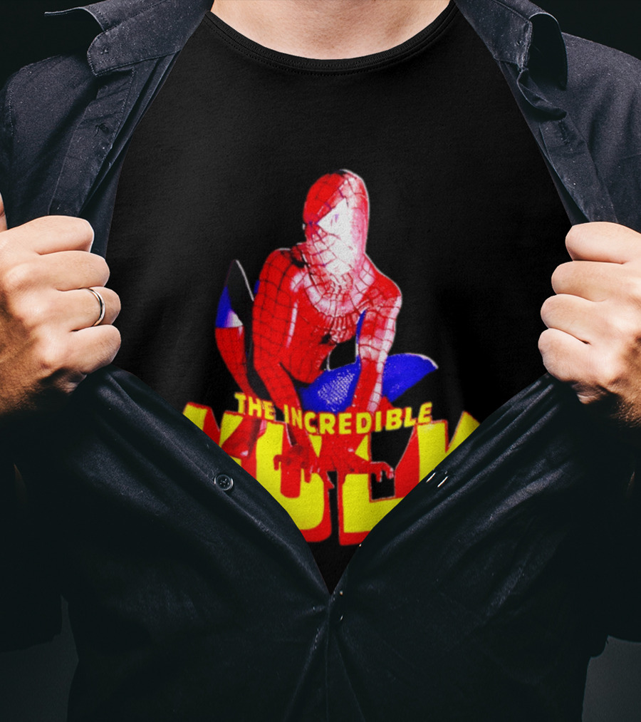 Spider Man The Incredible Hulk Crossover Marvel Mashup T-Shirt