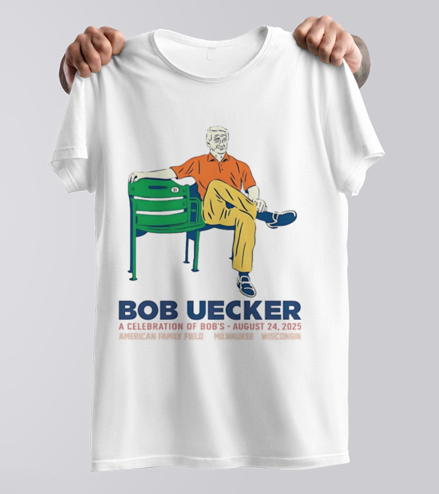 Bob Uecker A Celebration Of Bob's Life August 24 2023 Milwaukee Baseball Chair 21 T-Shirt