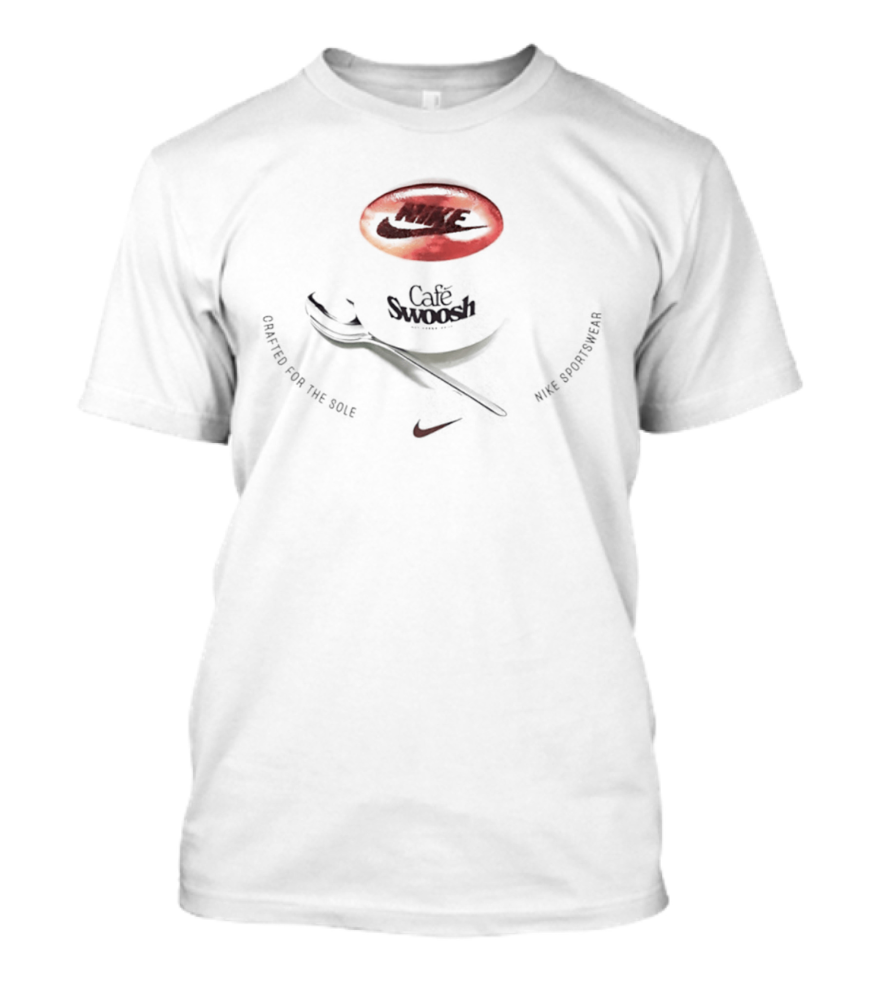 Nike Cafe Swoosh Crafted For The Sole Red Black T-Shirt