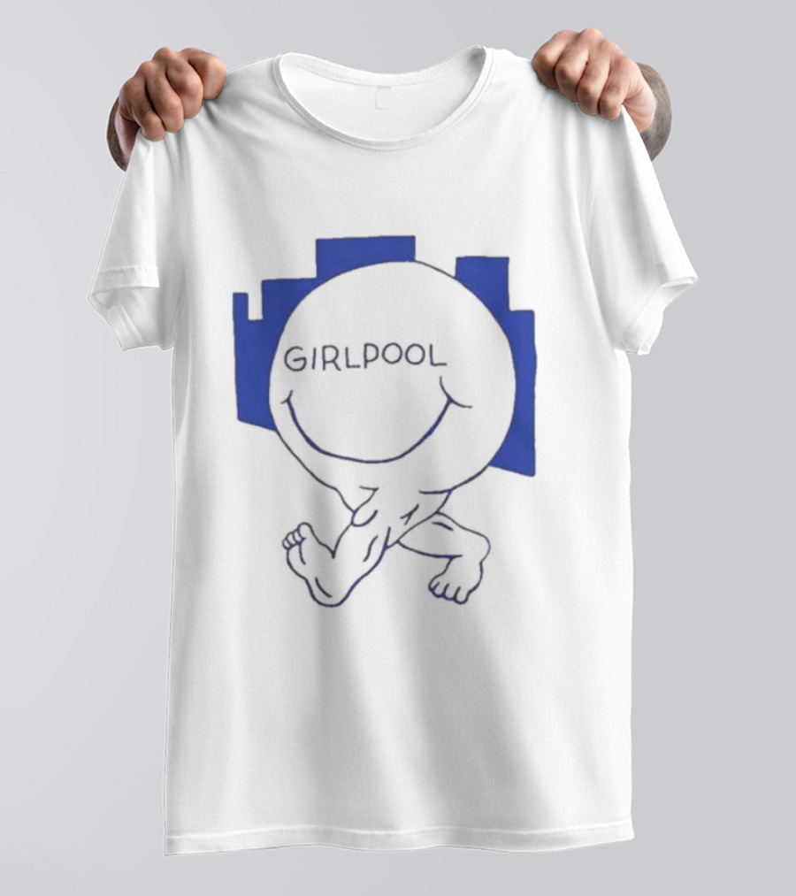GIRLPOOL Happy Face Blue Smiling T-Shirt