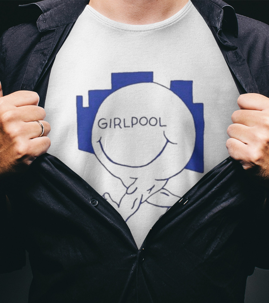 GIRLPOOL Happy Face Blue Smiling T-Shirt