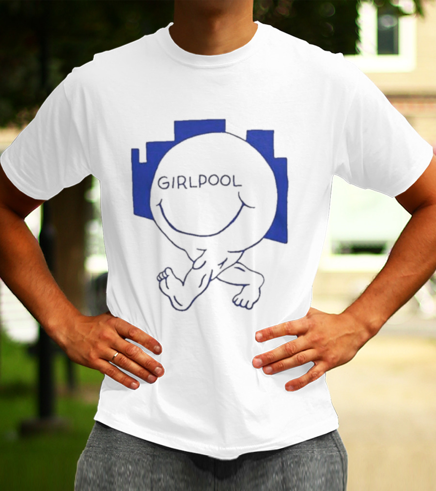 GIRLPOOL Happy Face Blue Smiling T-Shirt