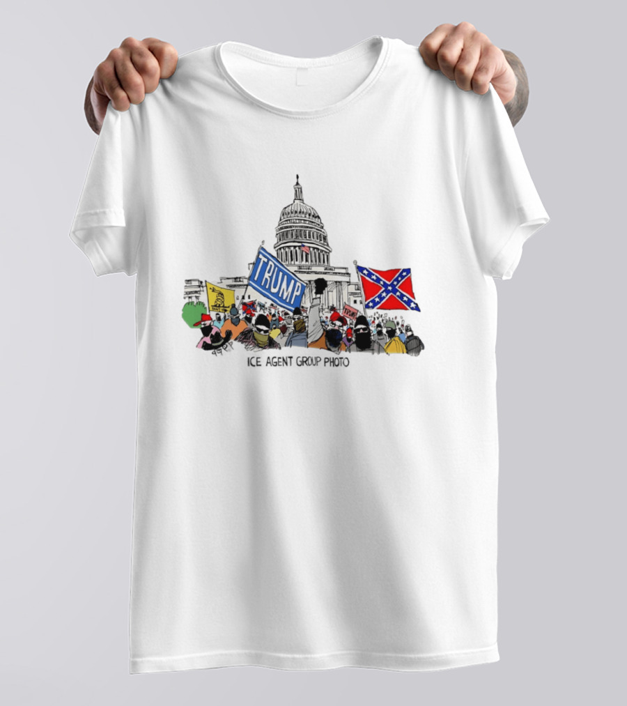 Capitol Protest Trump Confederate Flag Rally Drawing T-Shirt