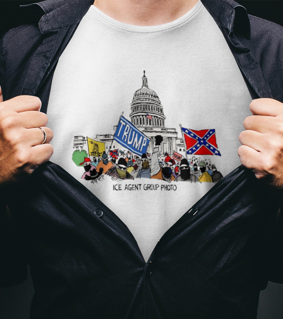 Capitol Protest Trump Confederate Flag Rally Drawing T-Shirt