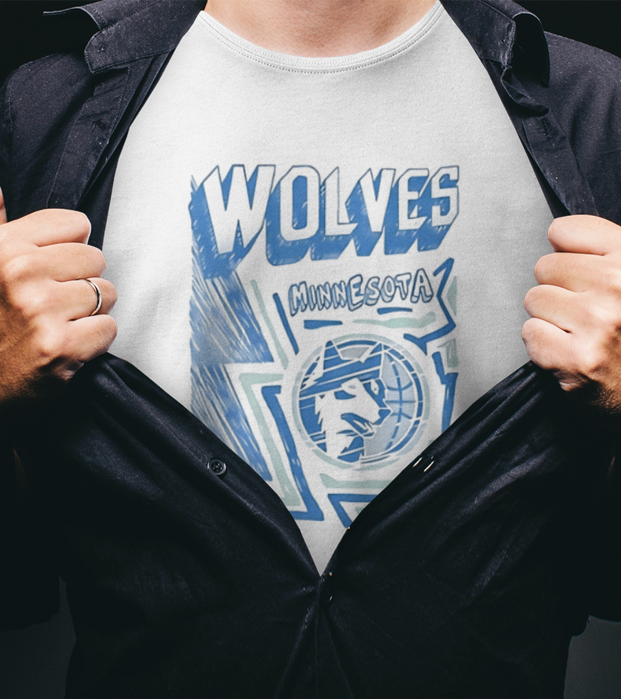 Mitchell Ness Wolves Minnesota Timberwolves Blue T-Shirt