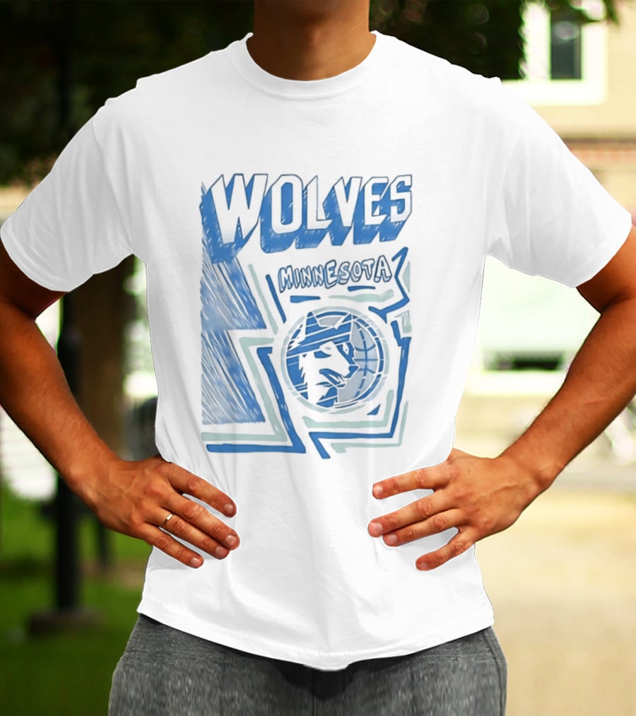 Mitchell Ness Wolves Minnesota Timberwolves Blue T-Shirt