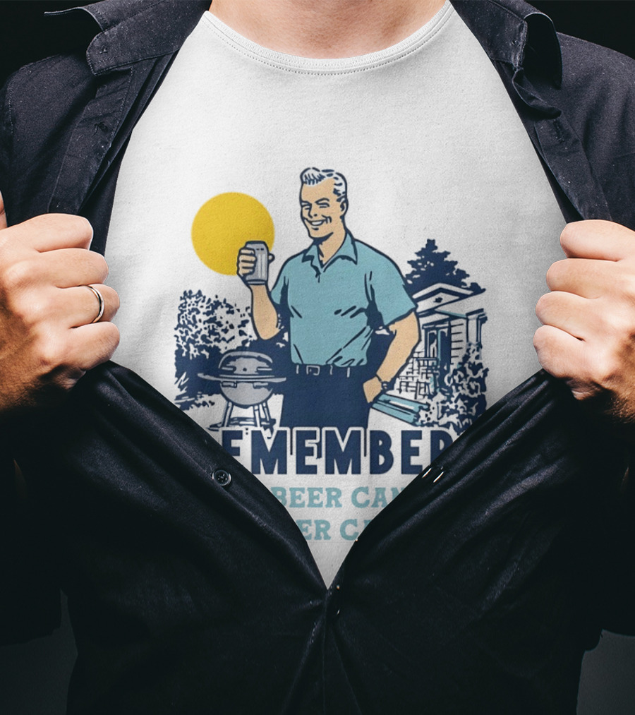 Remember It's A Beer Can Not A Beer Can't Retro Grill BBQ Humor T-Shirt