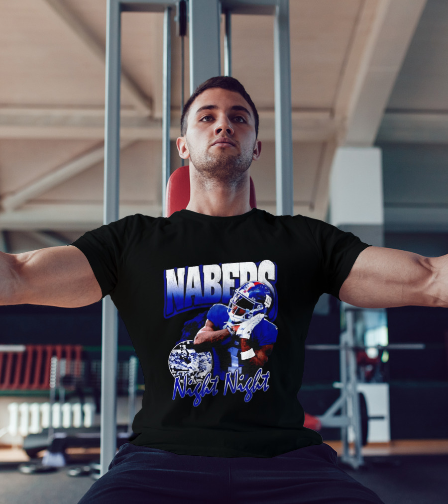 Nabers Night Night Football New York Giants T-Shirt
