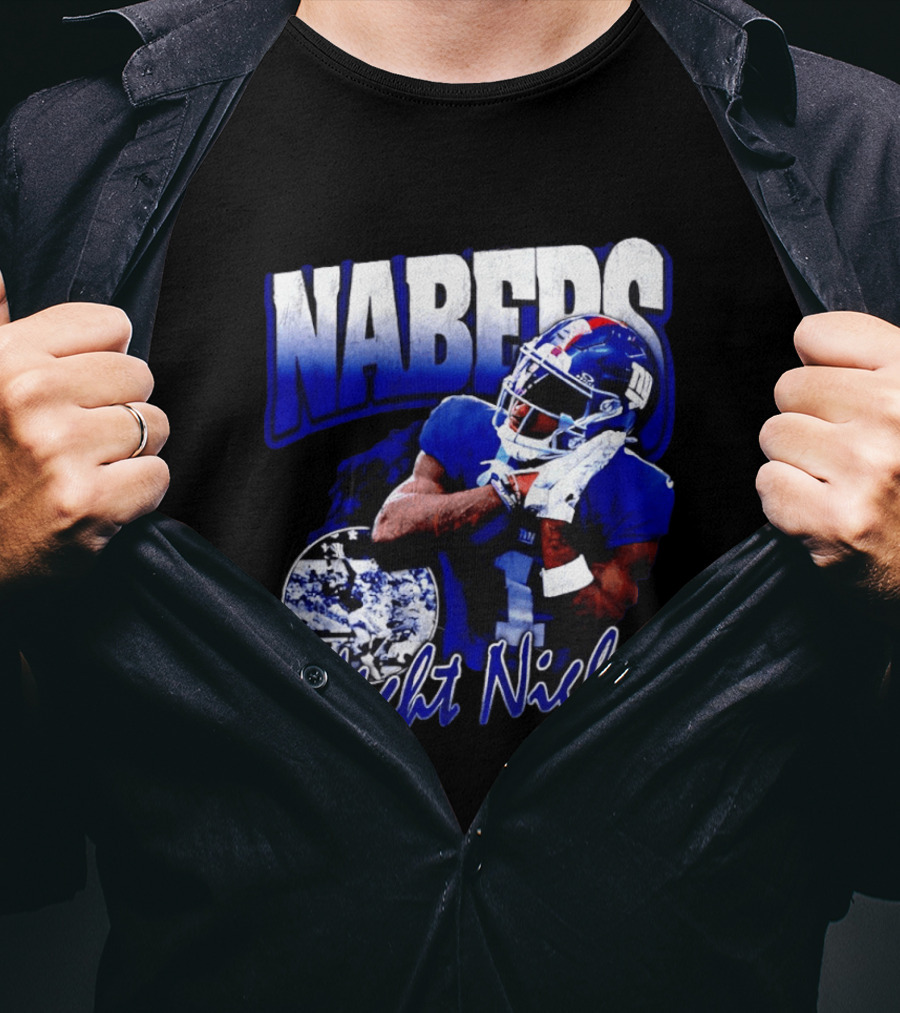 Nabers Night Night Football New York Giants T-Shirt