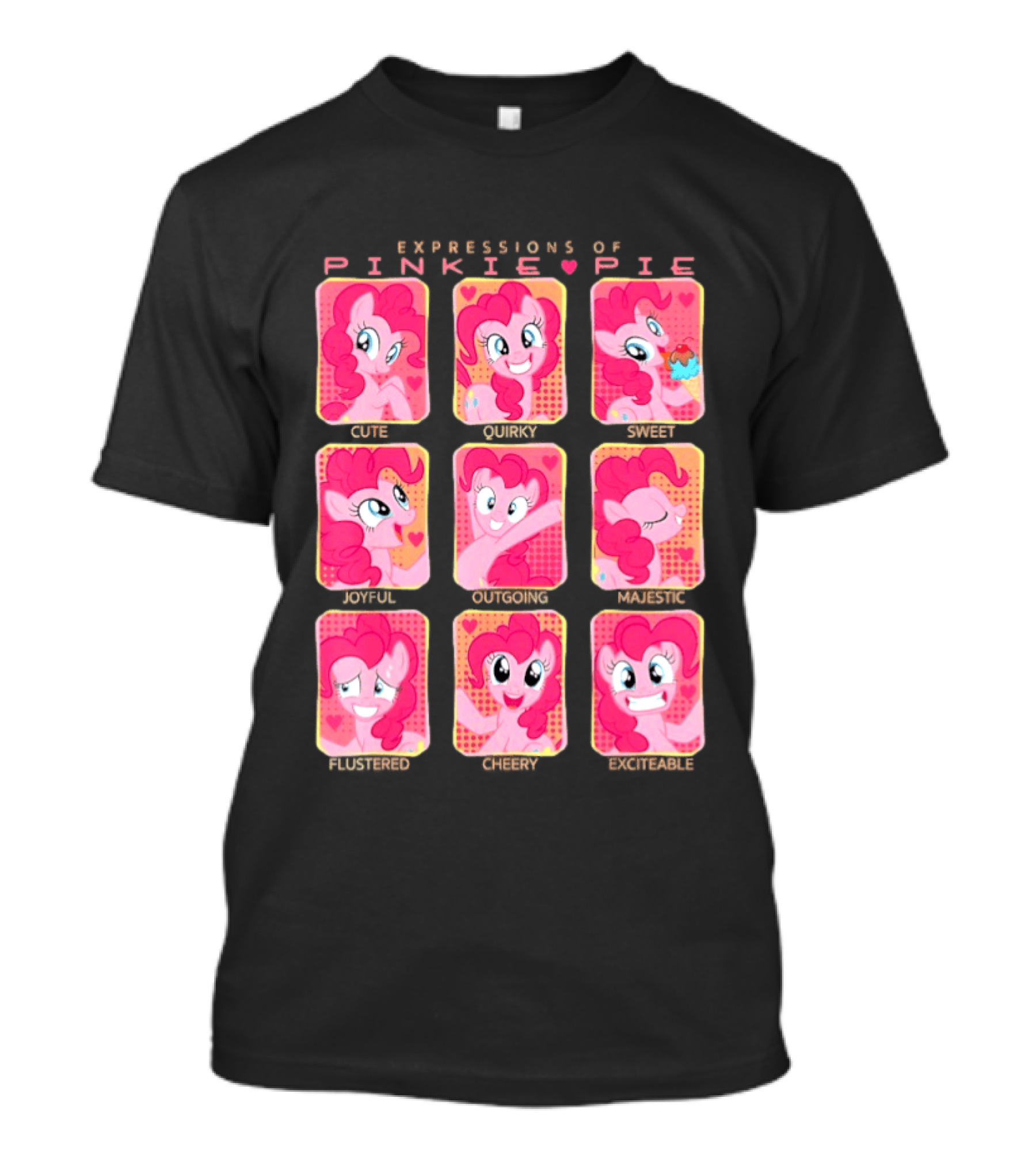 Expressions Of Pinkie Pie My Little Pony Funny Happy Faces T-Shirt