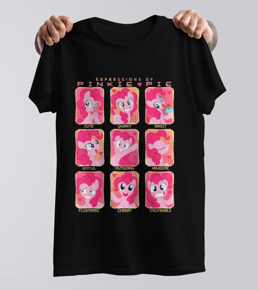 Expressions Of Pinkie Pie My Little Pony Funny Happy Faces T-Shirt