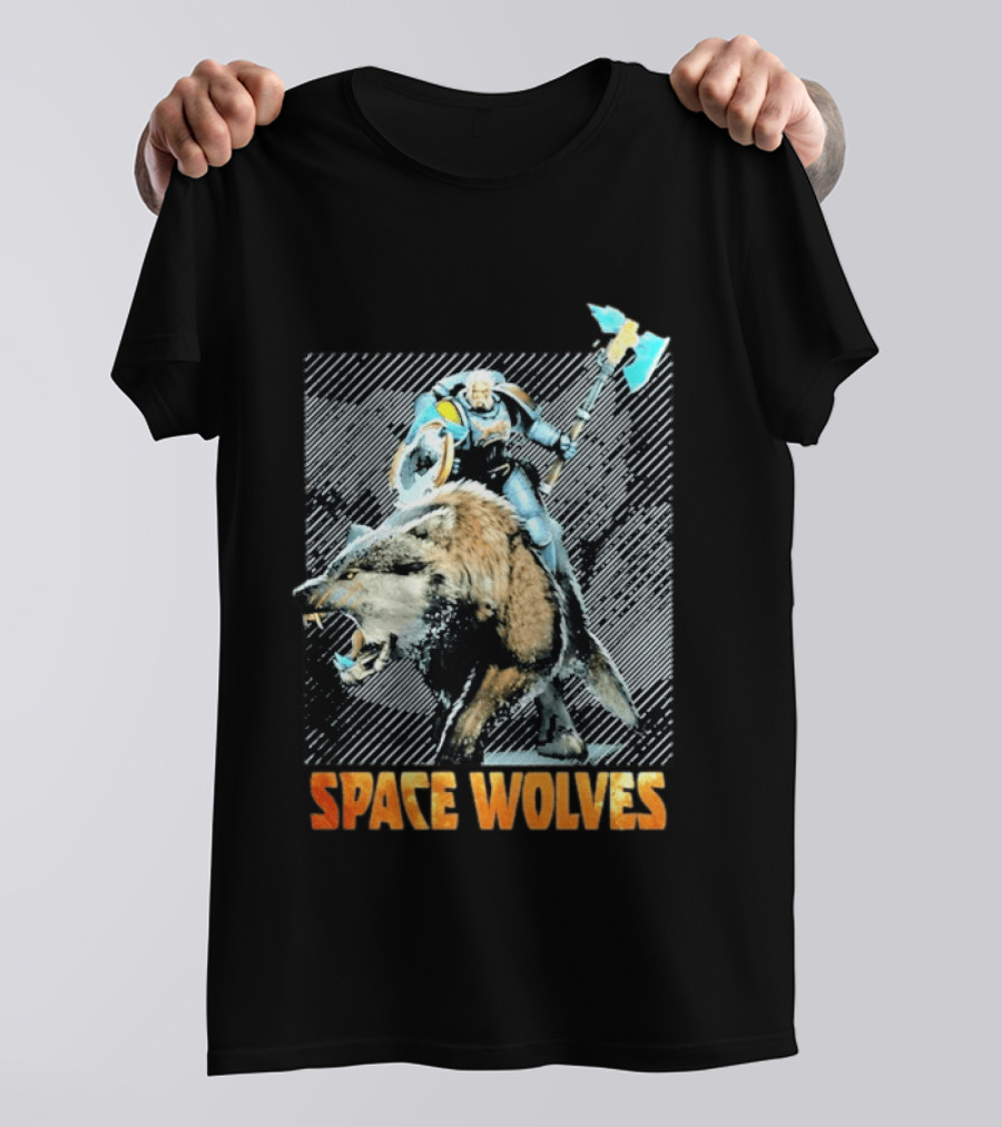 Space Wolves Warhammer 40 000 Iconic Warrior And Beast T-Shirt