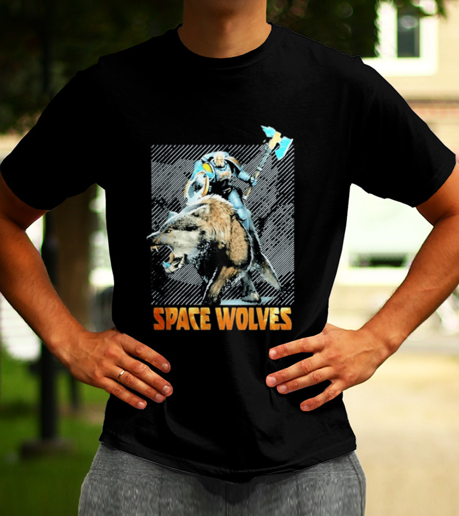 Space Wolves Warhammer 40 000 Iconic Warrior And Beast T-Shirt