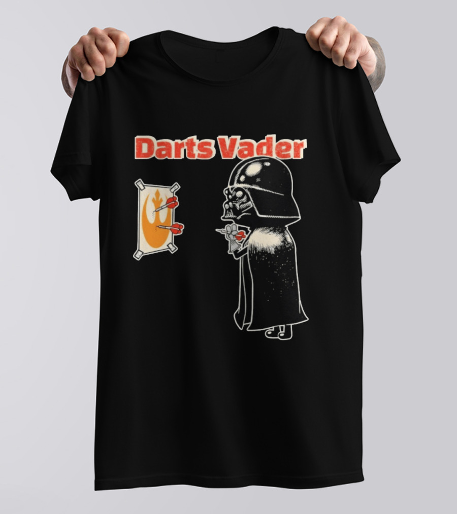 Darts Vader Playing Targets With Iconic Galactic Dartboard Opponent T-Shirt