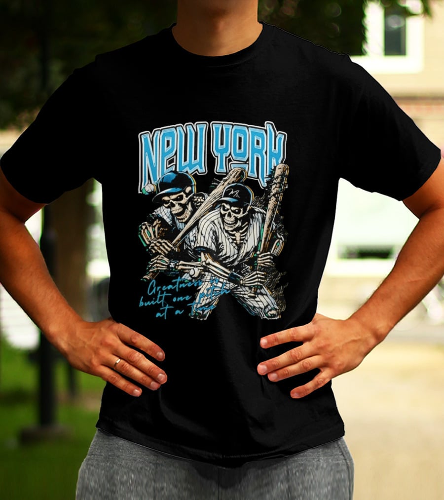 New York Skeleton Baseball Players 2026 T-Shirt