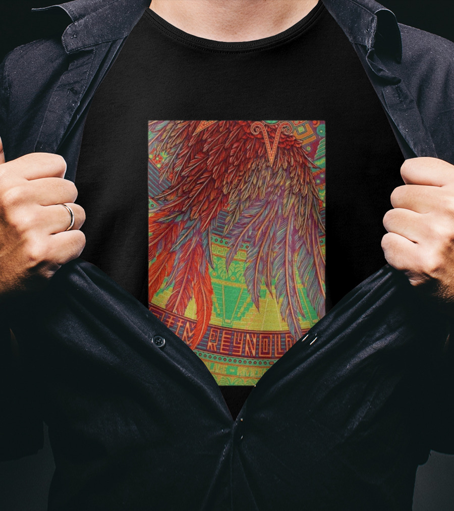 Dave Matthews Band 2026 Mexico Tim Reynolds Vibrant Feather T-Shirt