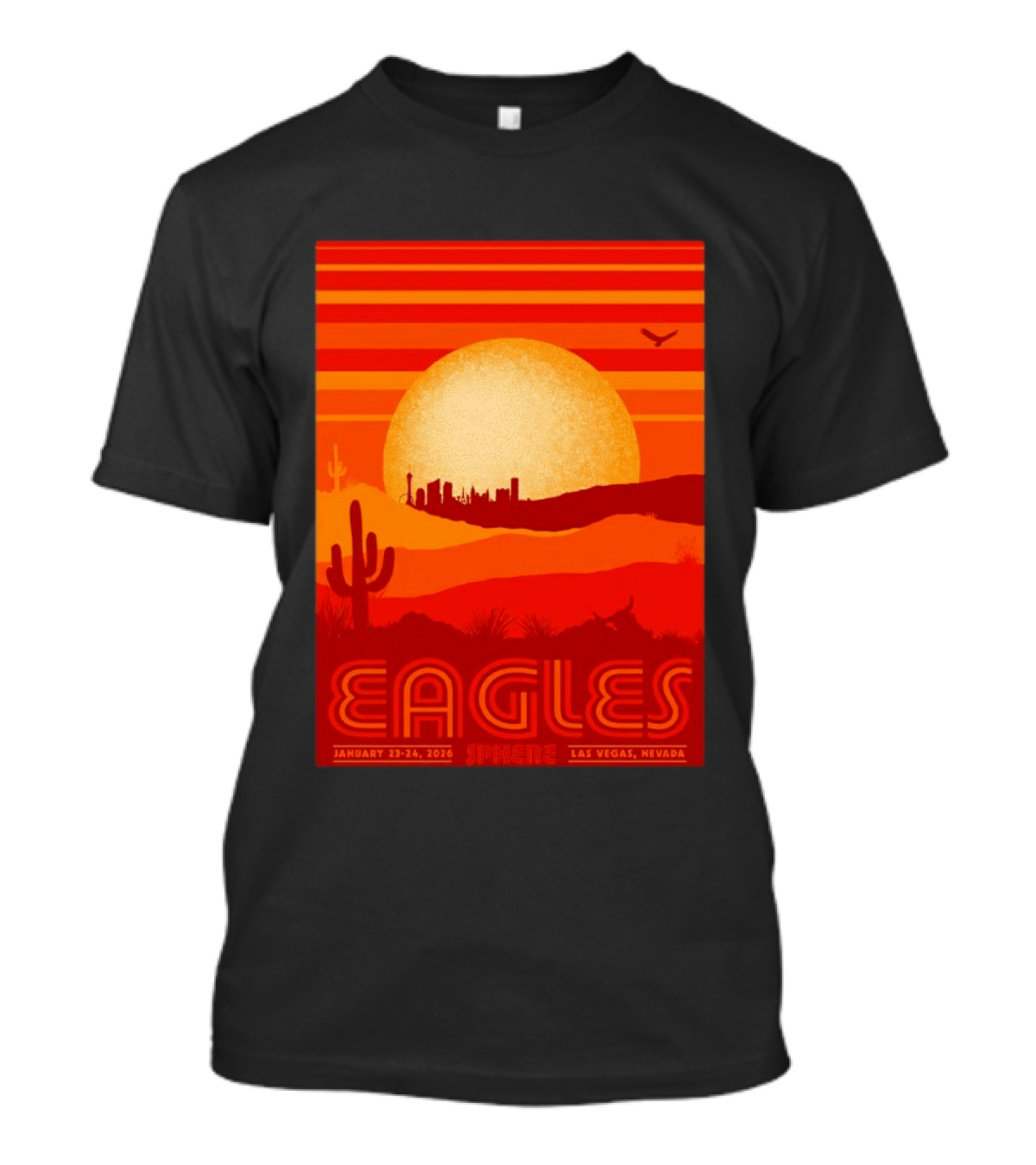 Eagles Live 2026 Sphere Las Vegas January 23 24 Desert Sunset T-Shirt